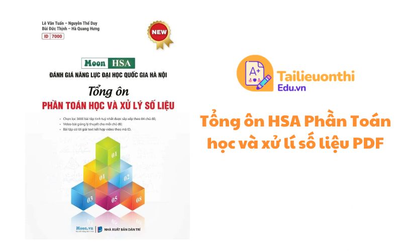 Tổng ôn HSA Phần Toán học và xử lí số liệu PDF miễn phí (Moon)